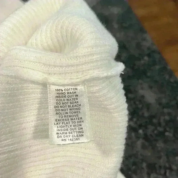 Project Womens Sweater White L Long Sleeves Pullover Side Tie Details Casual EUC - Picture 5 of 9